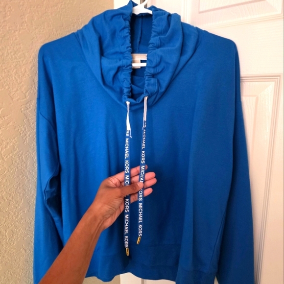 Blue Hoodie with Drawstring - Picture 3 of 7